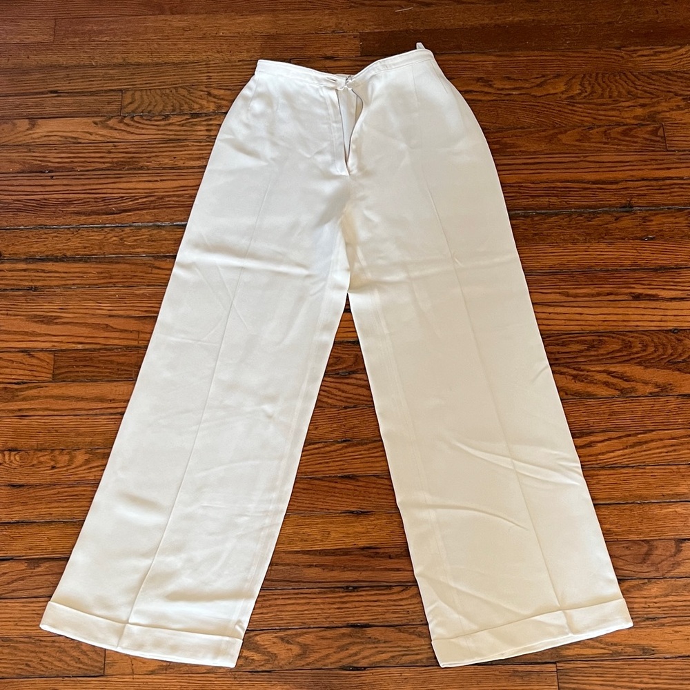 Karl Lagerfeld White Wide-Leg Pants